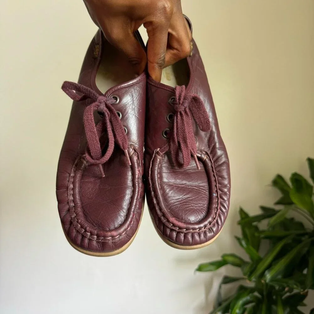 Vintage women genuine handcrafted‎ leather upper lace up oxfords shoes